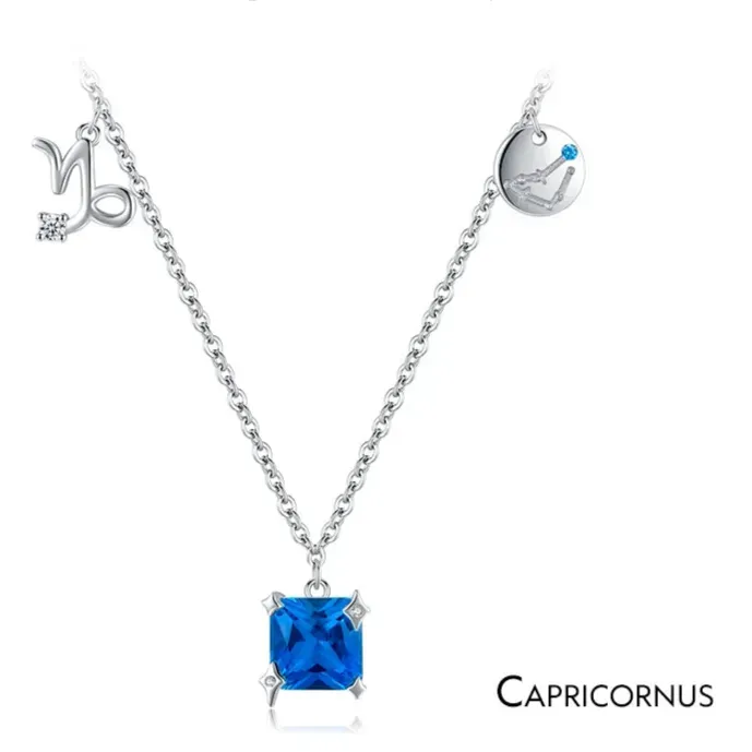 Birthstone Zodiac Sign Symbol Charm Pendant Necklace