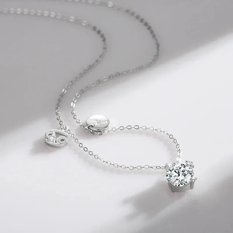 Birthstone Zodiac Sign Symbol Charm Pendant Necklace