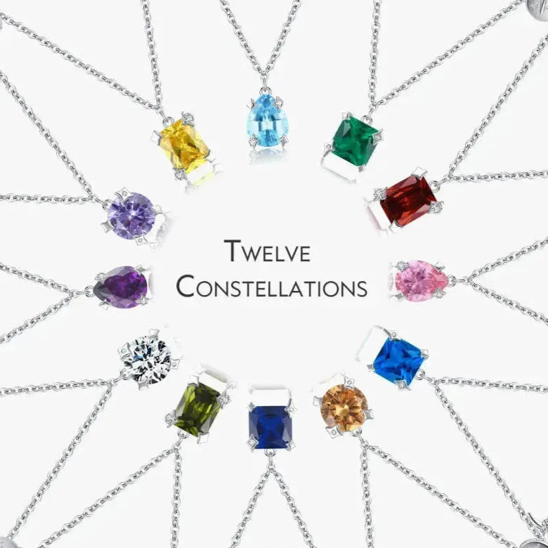 Birthstone Zodiac Sign Symbol Charm Pendant Necklace