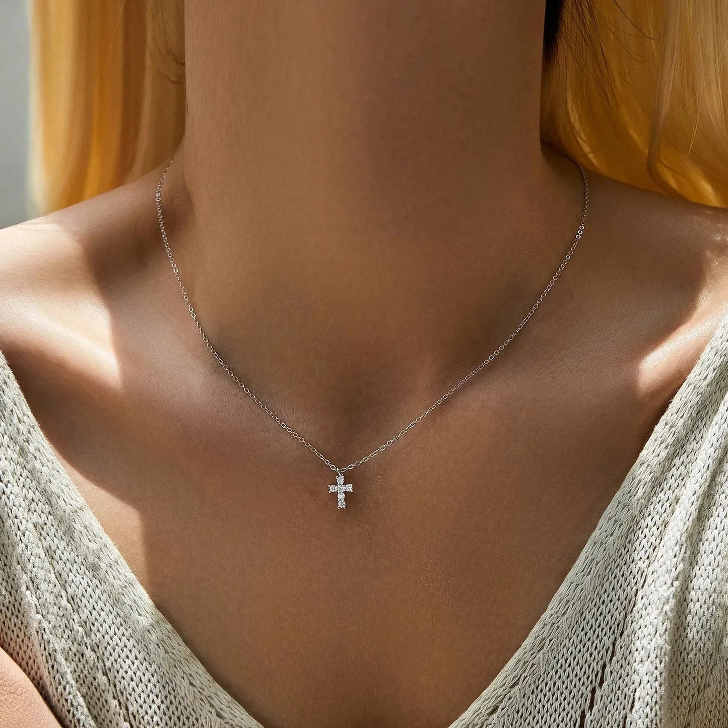 925 Sterling Silver Cross Pendant Necklace