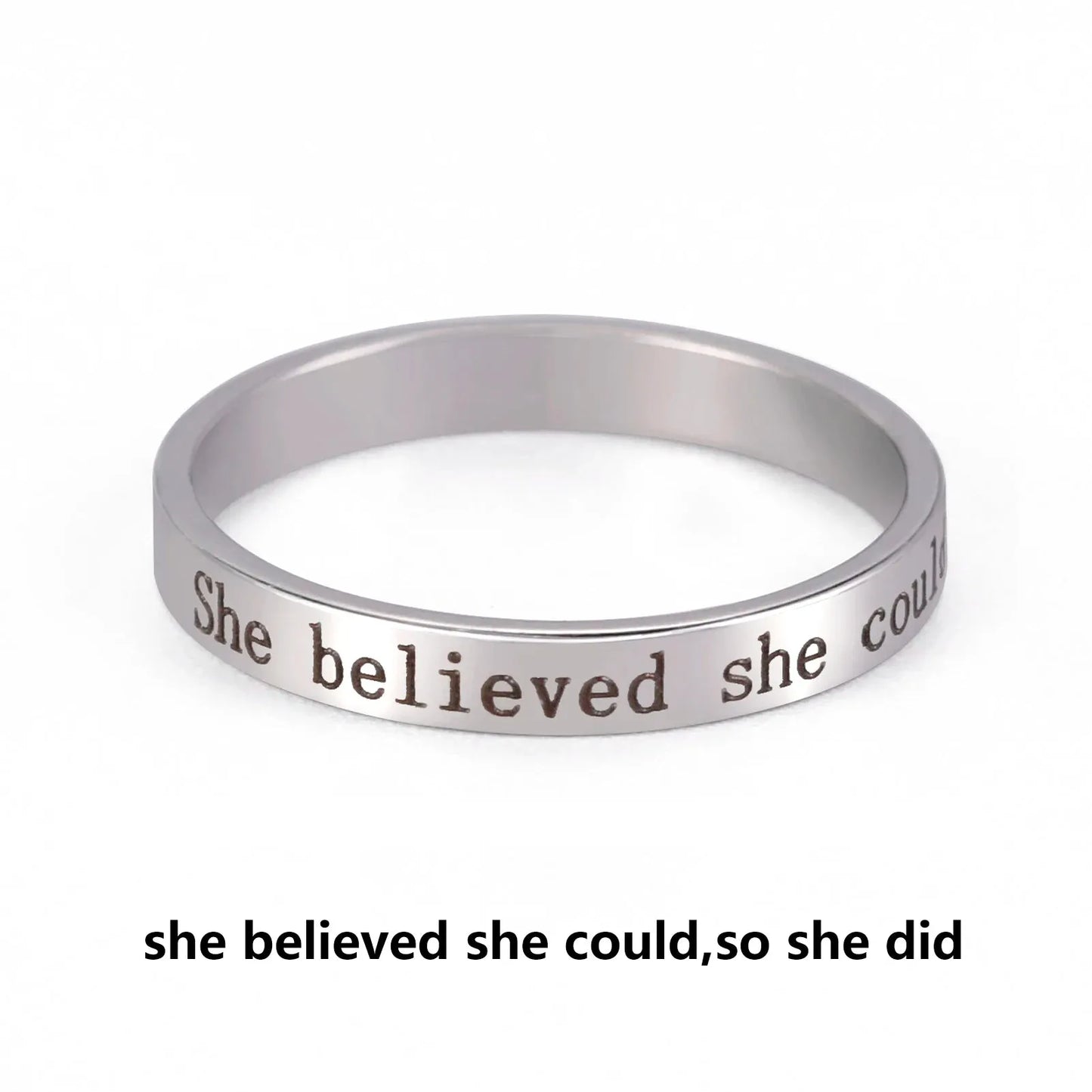 Positive Words Inspirational Ring