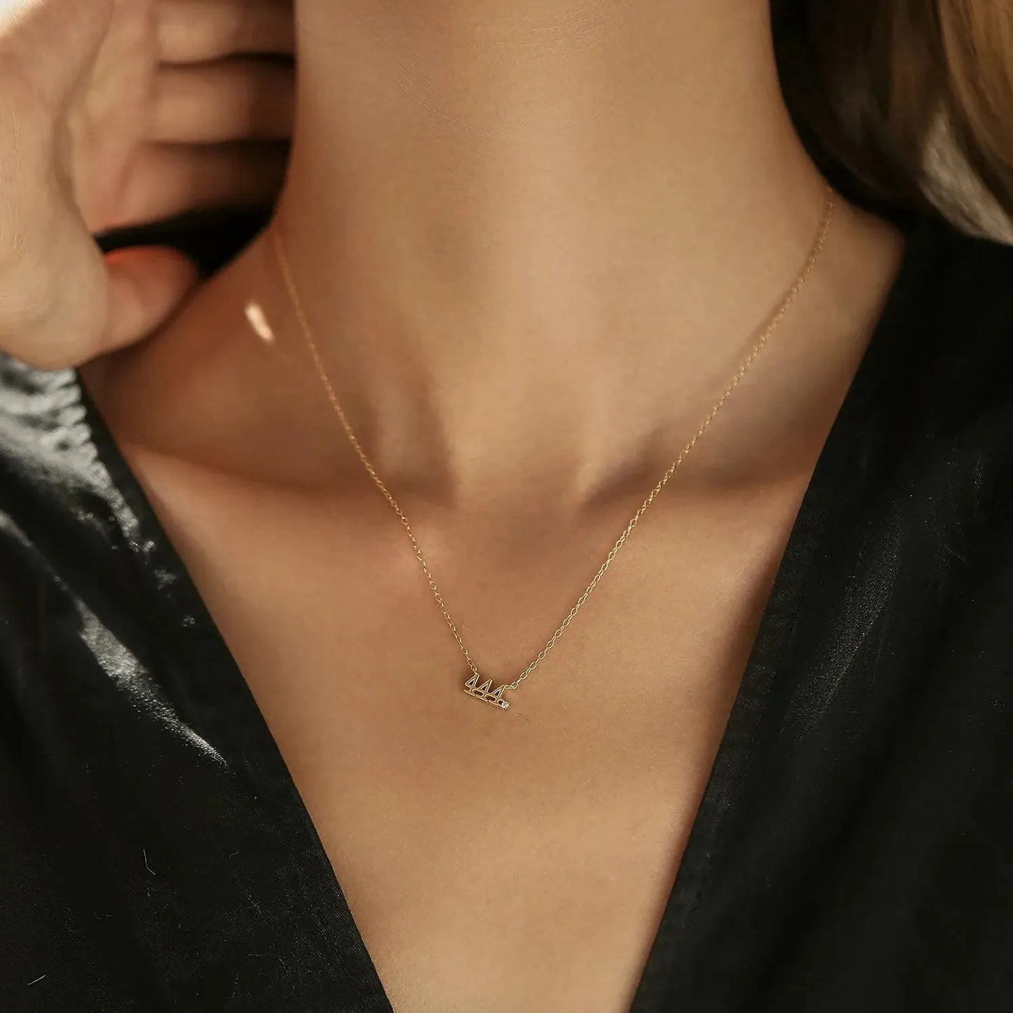 925 Sterling Silver Simple Digit Stackable Necklaces