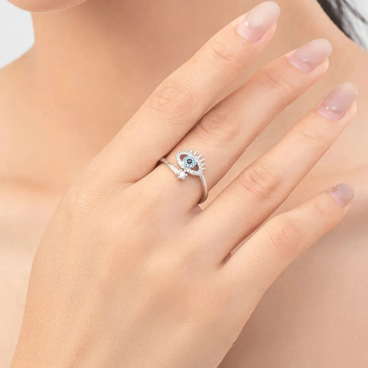 925 Sterling Silver Eyelash Adjustable Ring
