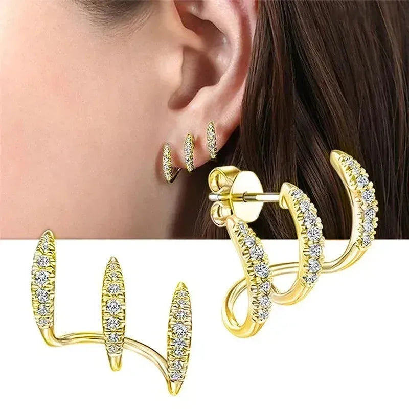 925 Sterling Silver Claws Stud Earrings