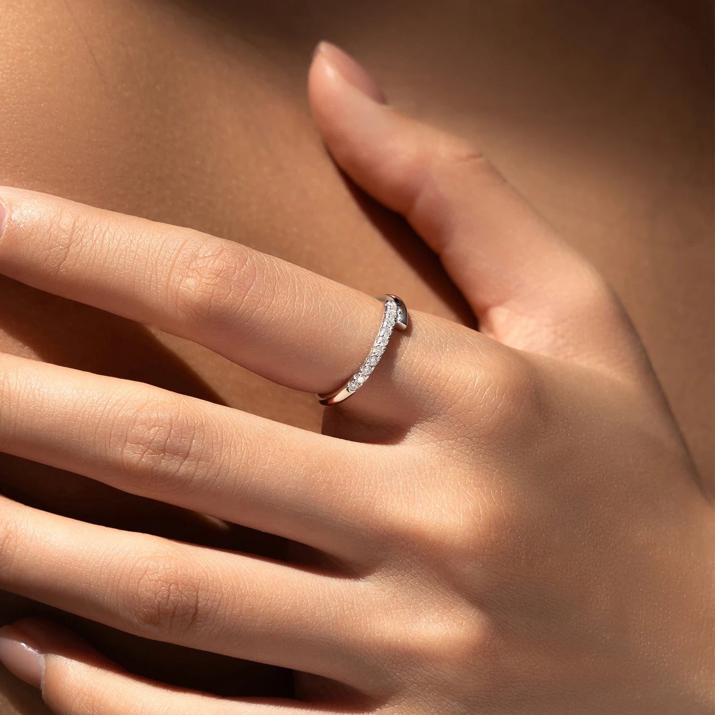 Simple Sparkle Geometric Eternity Ring