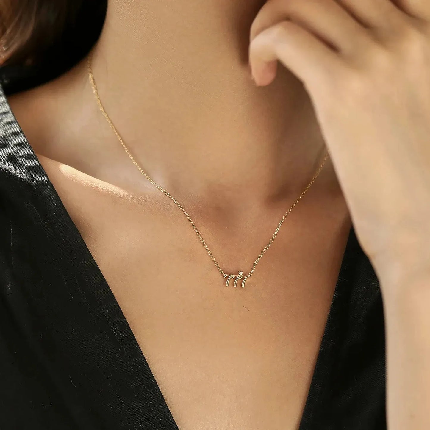 925 Sterling Silver Simple Digit Stackable Necklaces