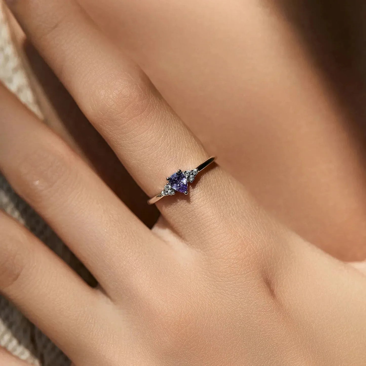 Silver Water Drop Cocktail Ring