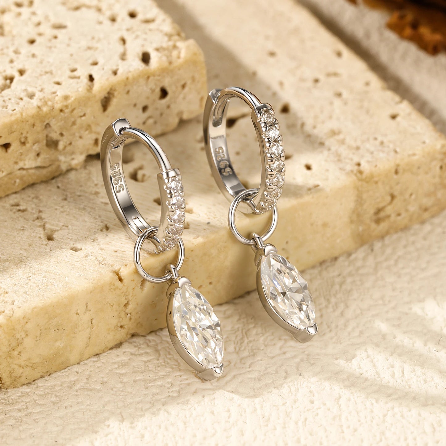 Rhombic Moissanite Ear Buckles