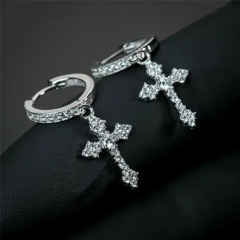 Classic Crystal Cross Earrings – Perfect for Parties & Gifts
