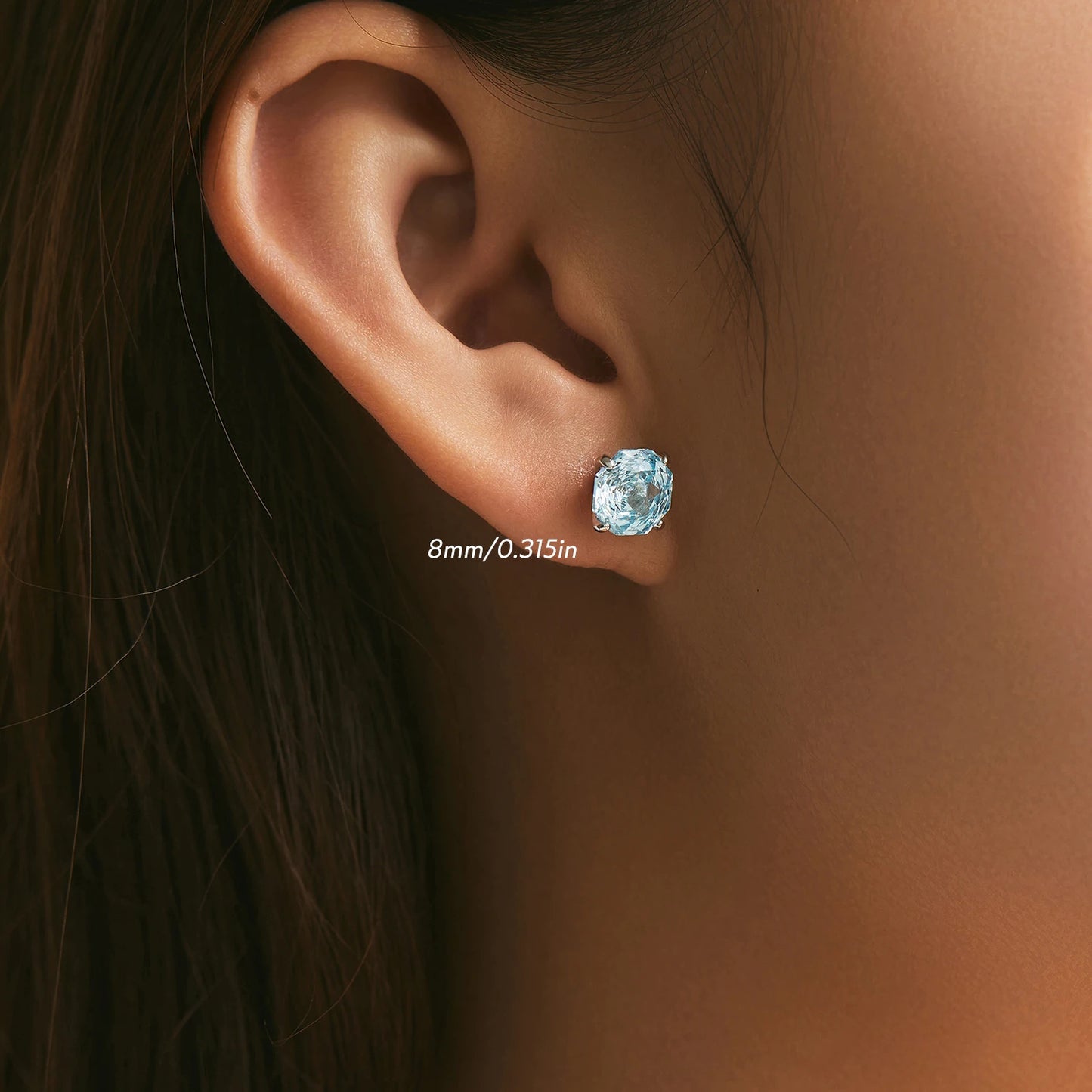 Rose Cut Aquamarine Stud Earrings