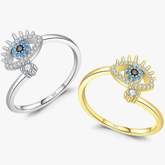 925 Sterling Silver Eyelash Adjustable Ring