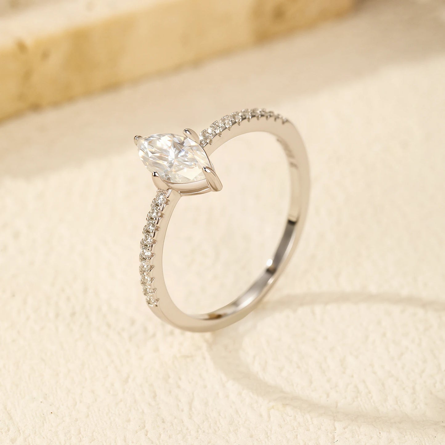 0.5Ct Rhombus Moissanite Ring