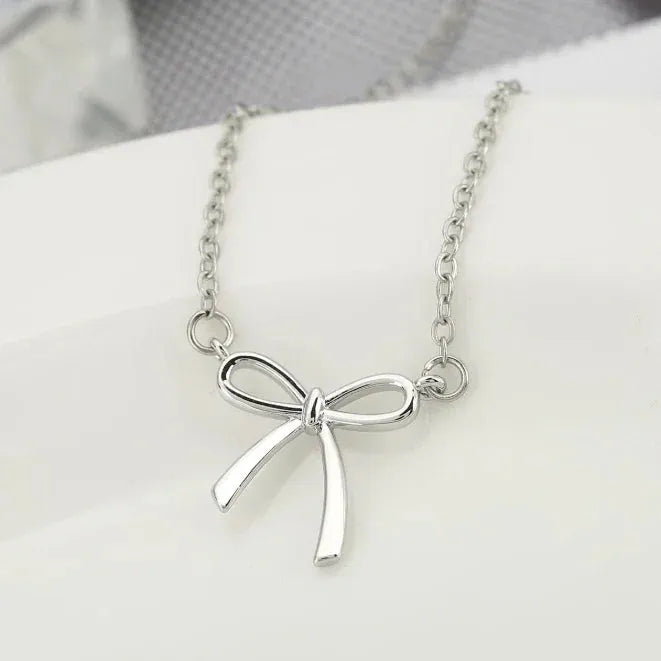 Cute Bow Pendant Choker Chain Necklaces