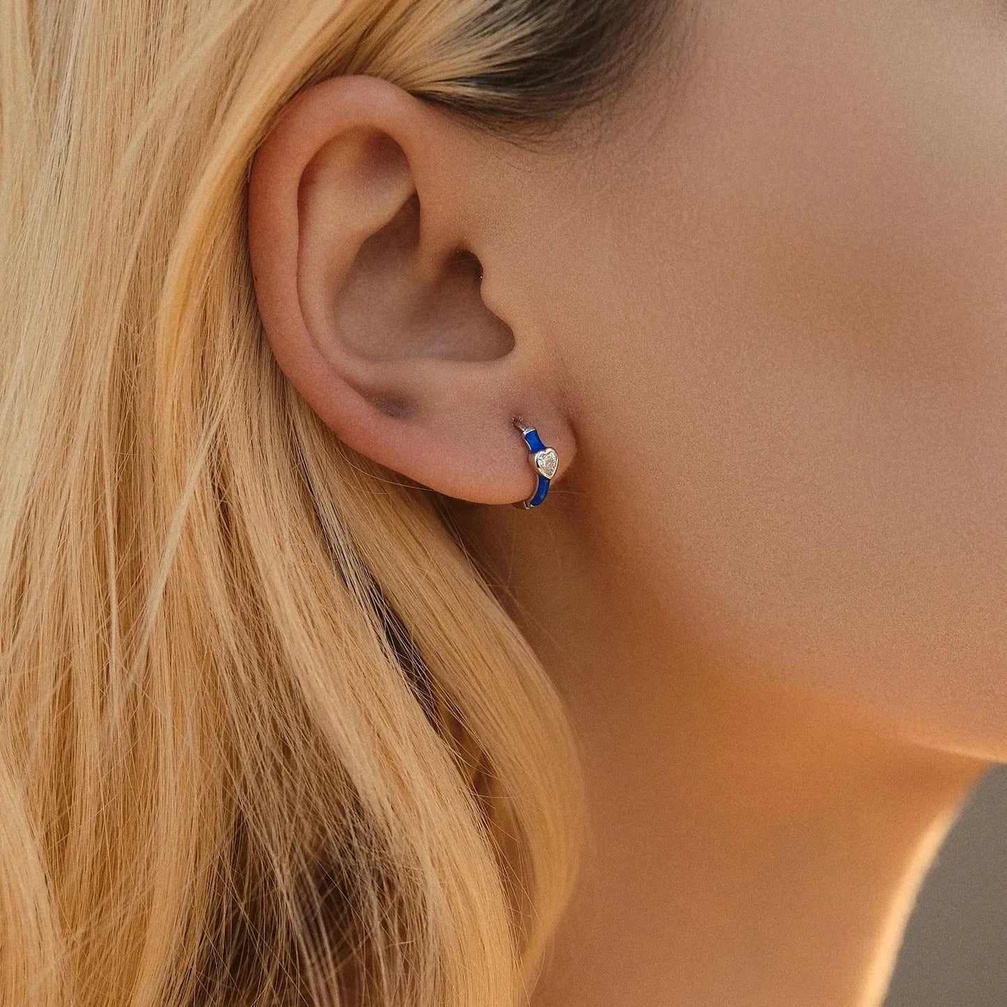 Trendy Blue & Mint Green Enamel Hearts Jewelry Sets