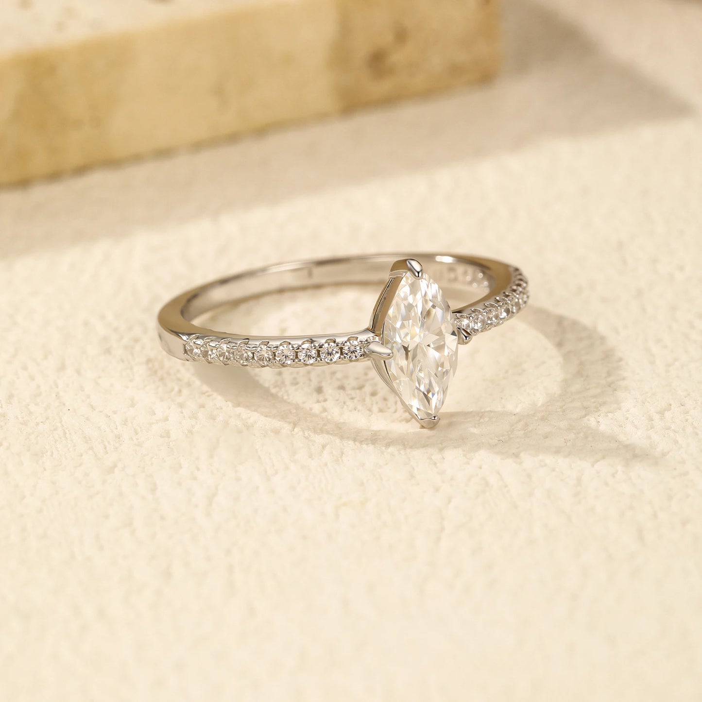 0.5Ct Rhombus Moissanite Ring