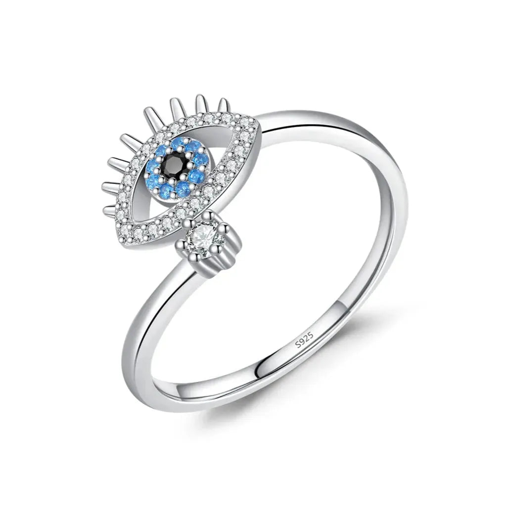 925 Sterling Silver Eyelash Adjustable Ring