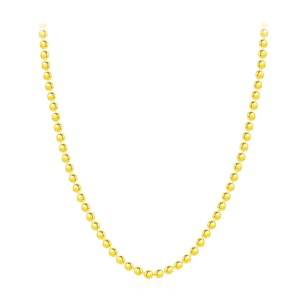 Solid 925 Sterling Silver Small Beads Trendy Choker Necklace