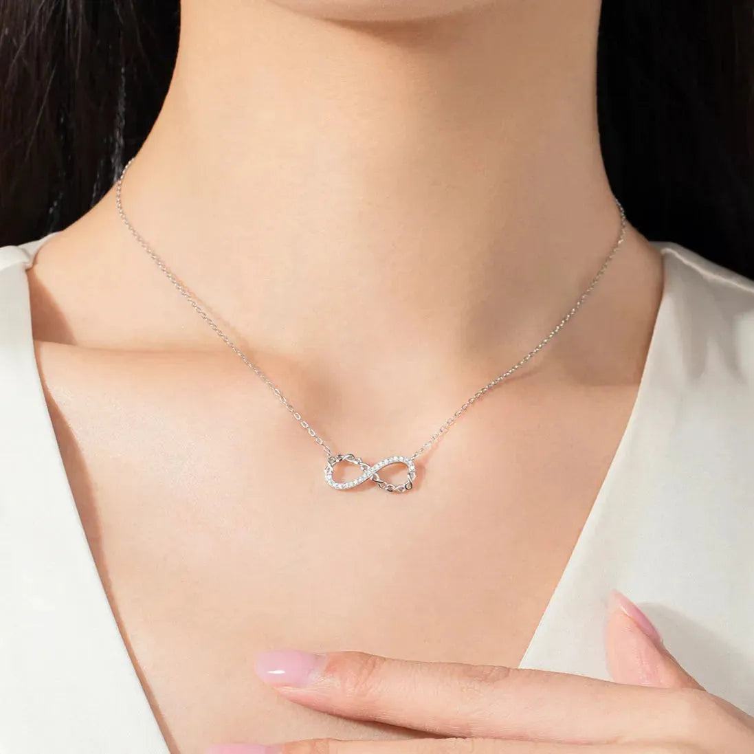 Silver Romantic Infinite Love Pendant Necklace