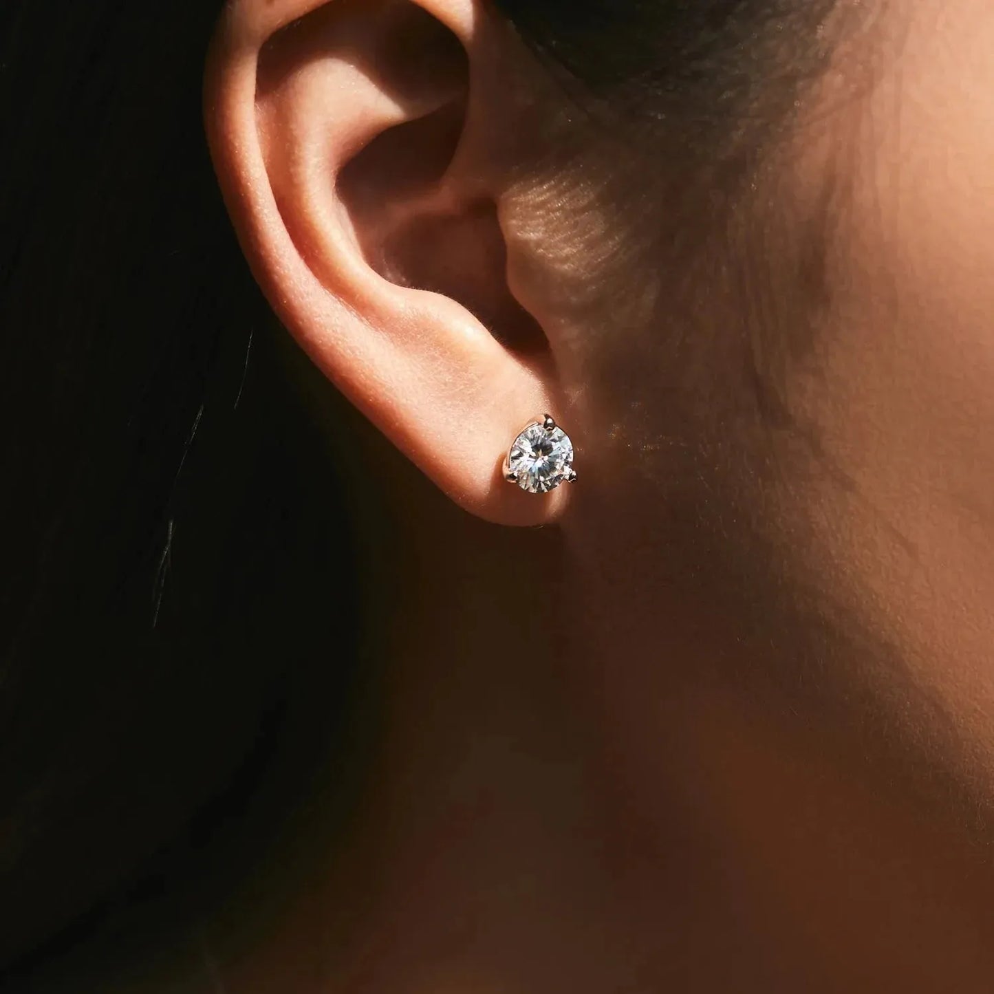 1CT Moissanite Earrings 925 Sterling Silver Sparkling Three Prong Setting Stud Earrings