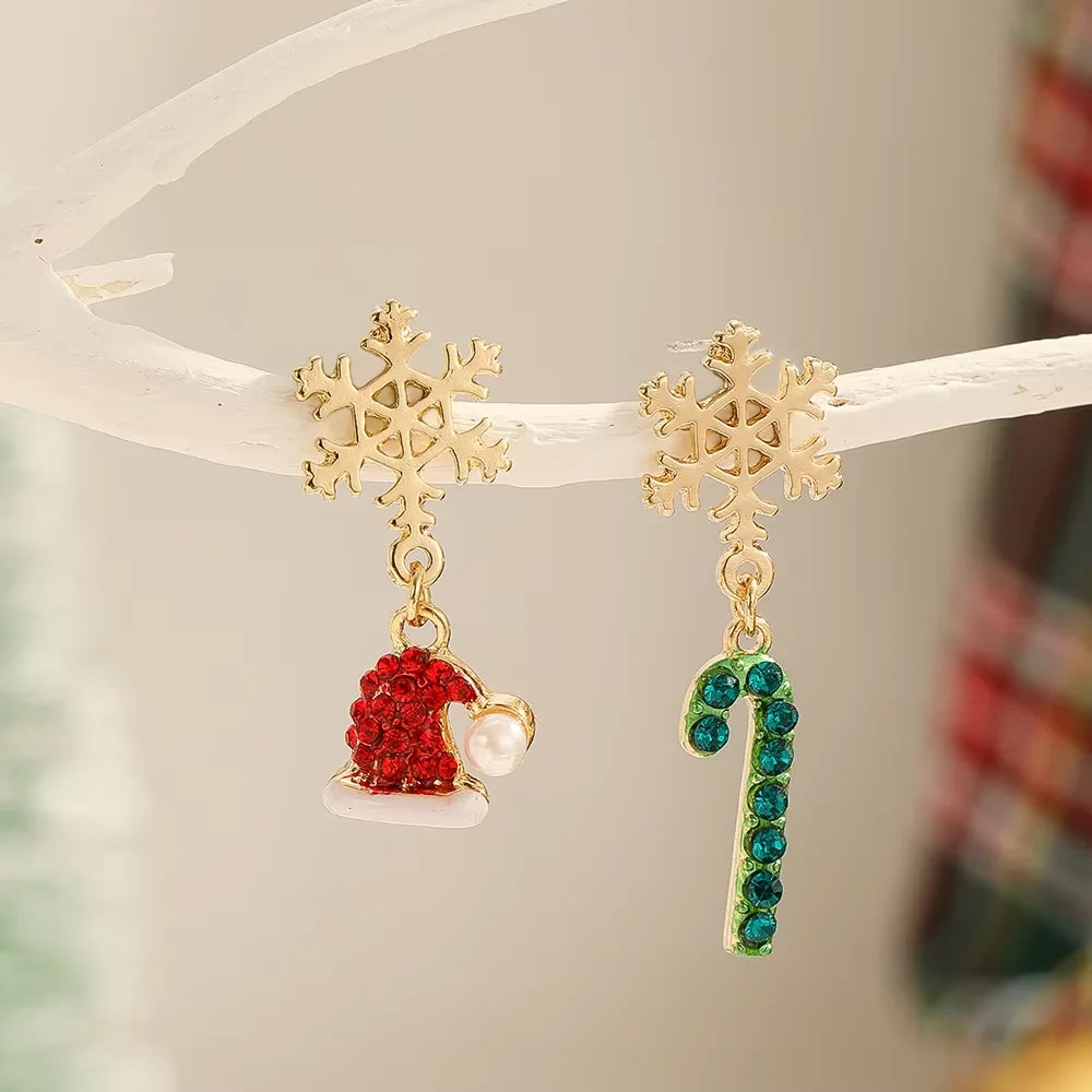 Festive Santa Hat, Candy Cane & Snowflake Earrings