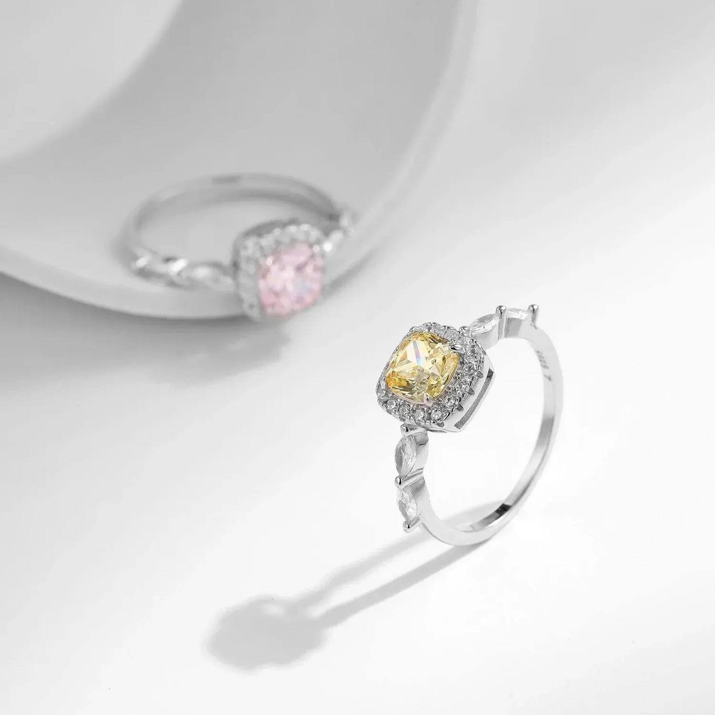Classic Pink & Yellow Ice Cut Ring
