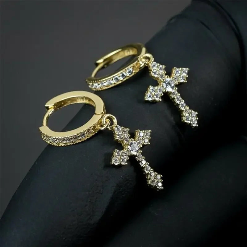 Classic Crystal Cross Earrings – Perfect for Parties & Gifts