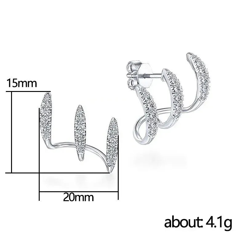 925 Sterling Silver Claws Stud Earrings