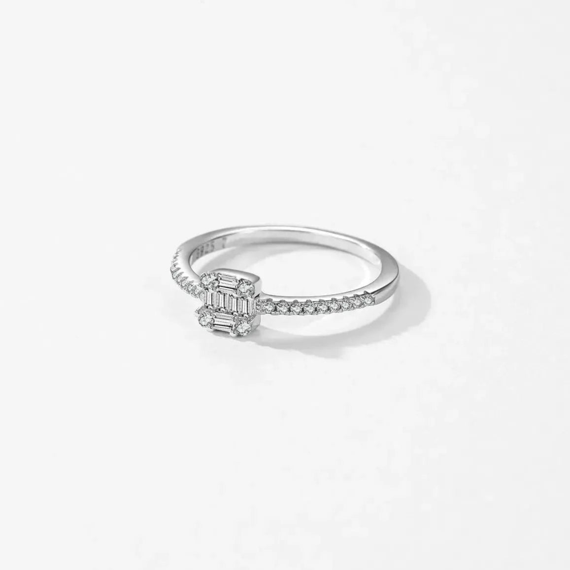 Silver Simple Square Luxury Ring