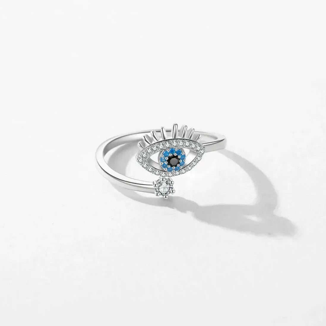 925 Sterling Silver Eyelash Adjustable Ring