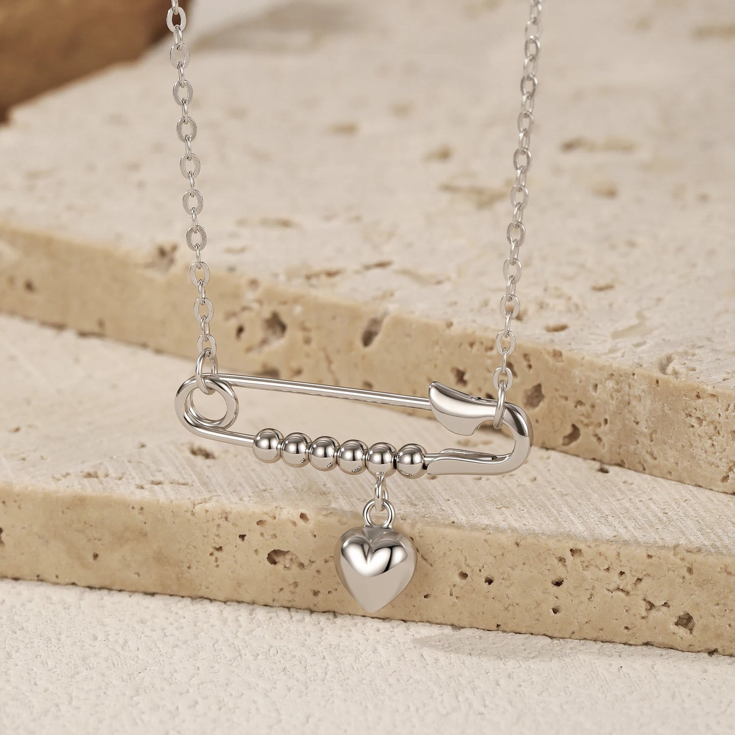 Trendy Mirror Heart Swing Necklace