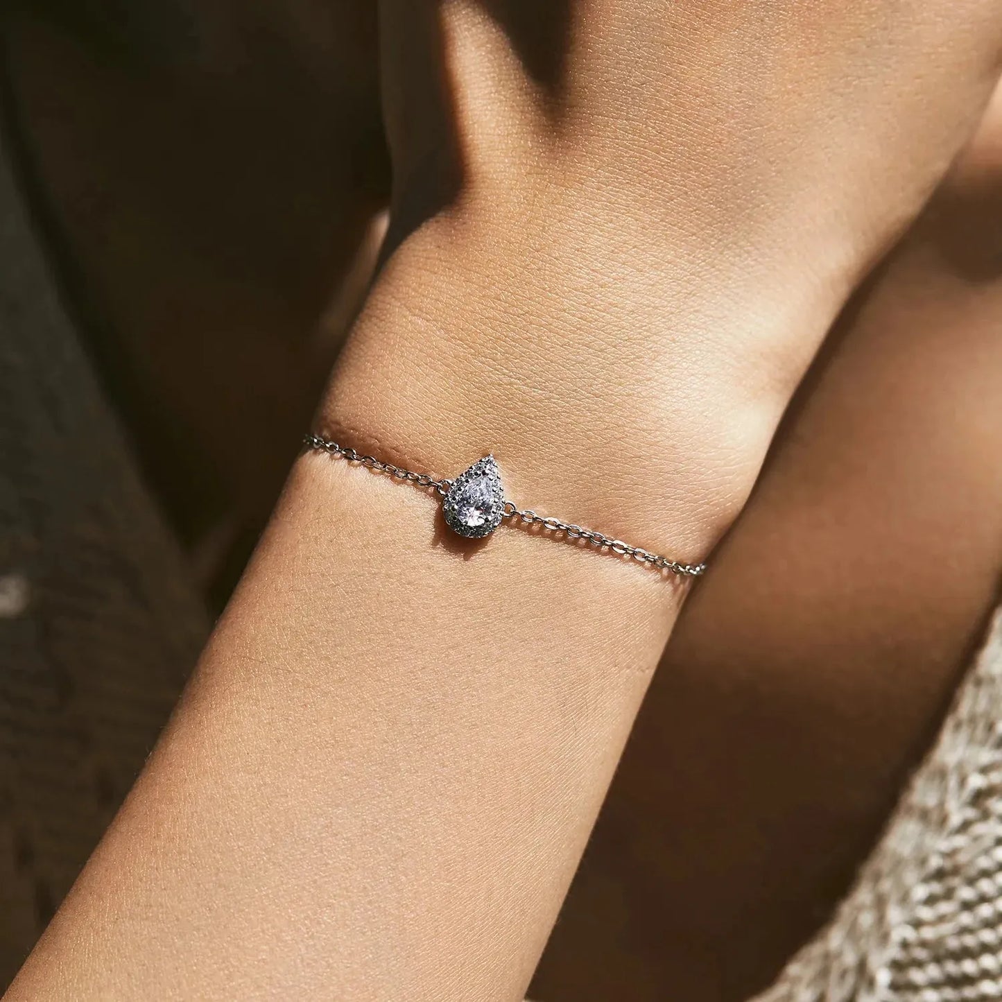 Water Drop Clear CZ Bracelet