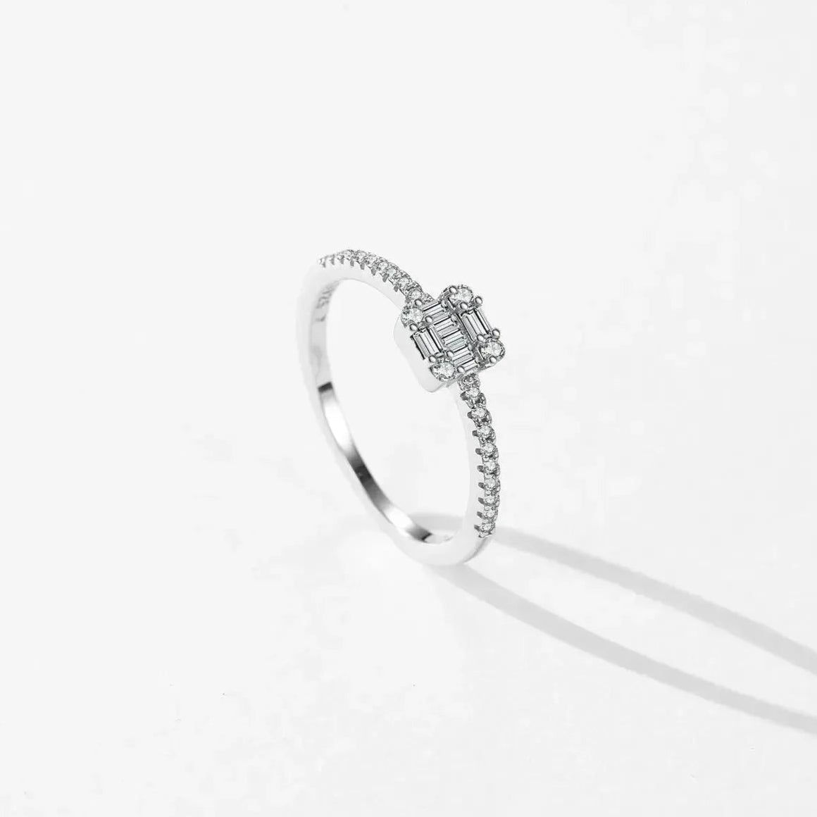 Silver Simple Square Luxury Ring