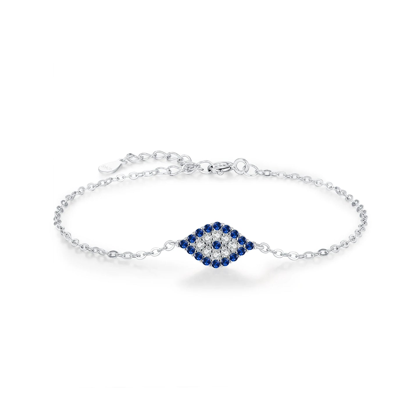 Silver Blue Eye  Bracelet