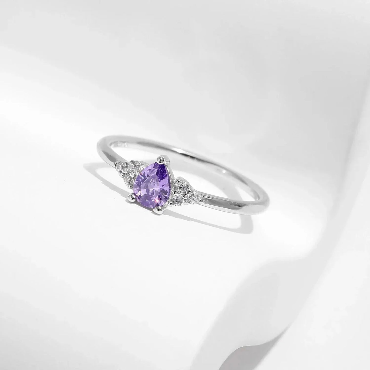 Silver Water Drop Cocktail Ring