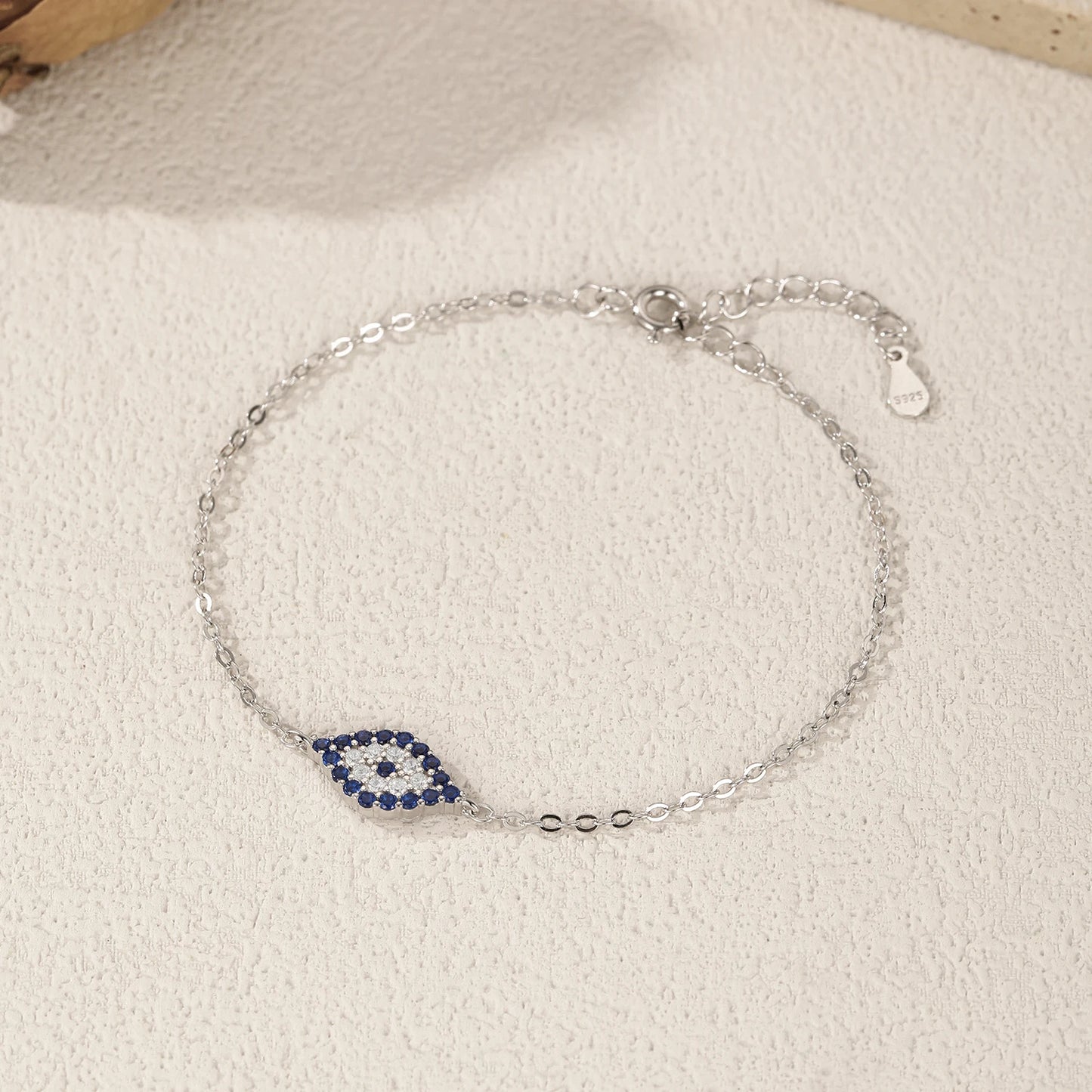 Silver Blue Eye  Bracelet