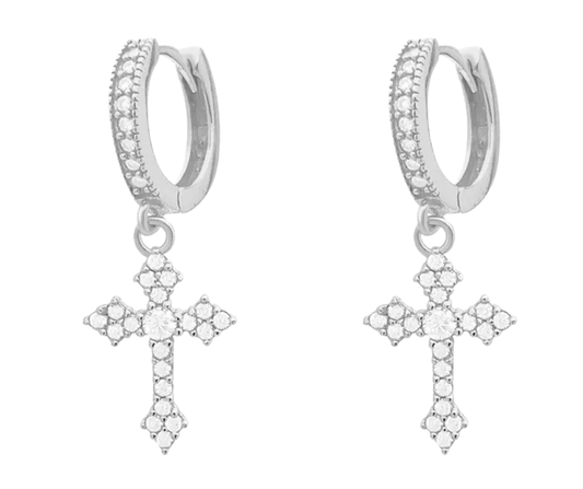 Classic Crystal Cross Earrings – Perfect for Parties & Gifts