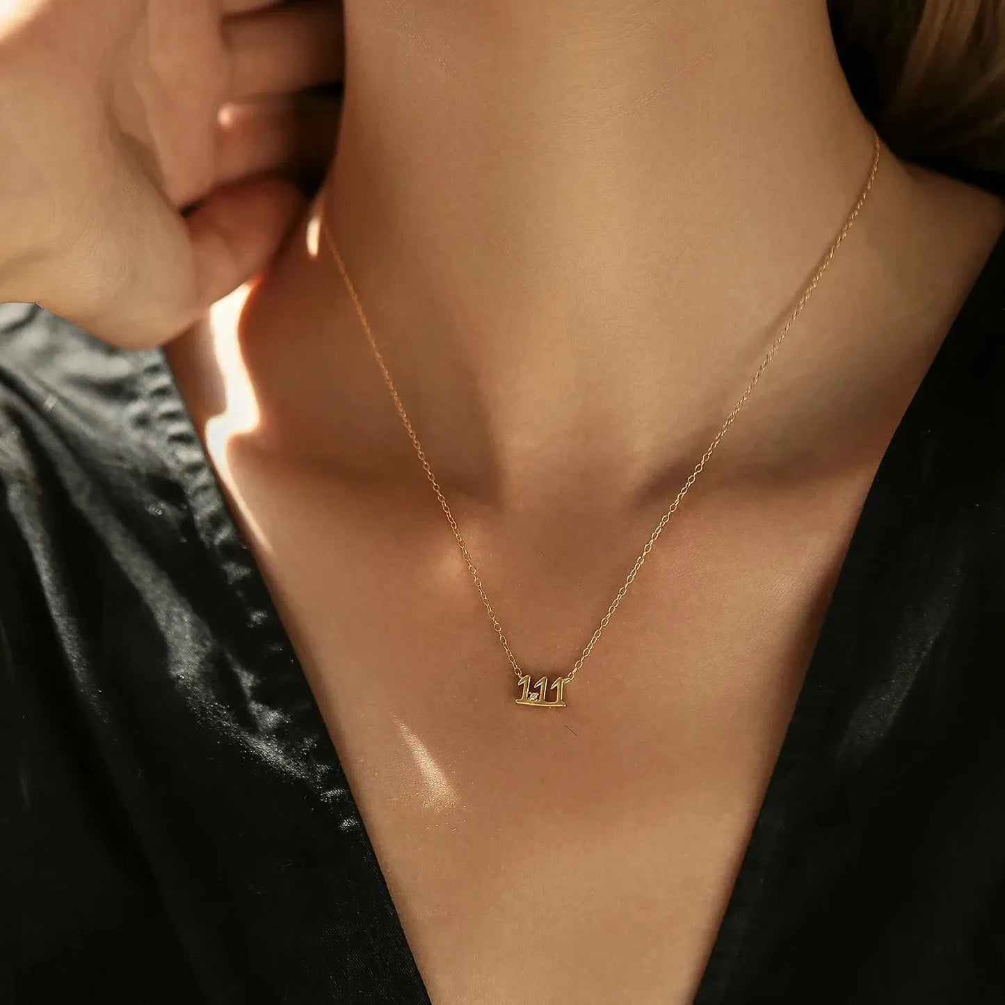 925 Sterling Silver Simple Digit Stackable Necklaces