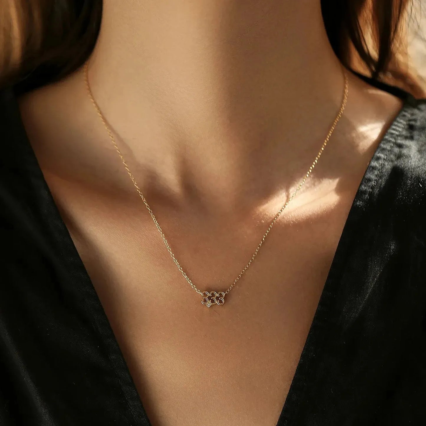 925 Sterling Silver Simple Digit Stackable Necklaces