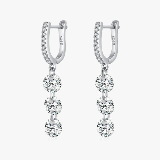 Luxury Clear CZ Swing Dangle Earrings